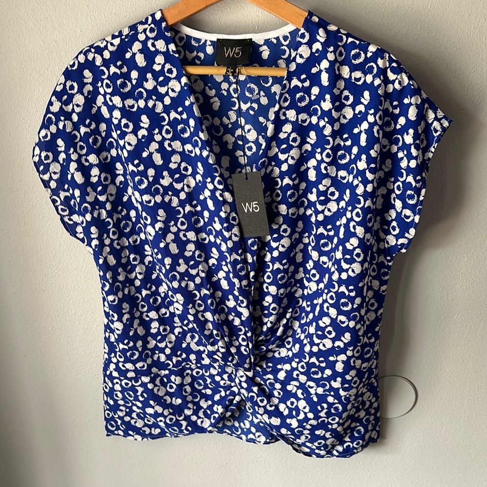 W5 Cobalt and White Floral Blouse